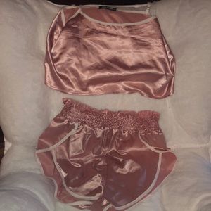 Baby pink pj silk set